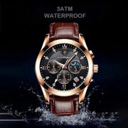 POEDAGAR Men Watches New Fashion Leather Waterproof Luminous Luxury Mens Quartz Wristwatch