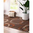 thumbnail image 5 of Unique Loom Automne Cercles Zone Tapis 5' x 8' Rectangulaire Marron/beige, 5 of 5