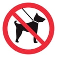 thumbnail image 1 of Señal prohibitiva: "No pasear perros en esta zona" en blanco, rojo y negro. Plástico estireno calibre 40 resistente a exteriores, 20 x 20 cm. Señalamiento, Cartel, Letrero cuadrado, Señalización., 1 of 4