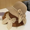 thumbnail image 2 of SikaFu Spring And Summer New Bowing Pearl Badfire Fisherman Hat Summer Booth Skin Sunscreen Hat Girl, 2 of 9