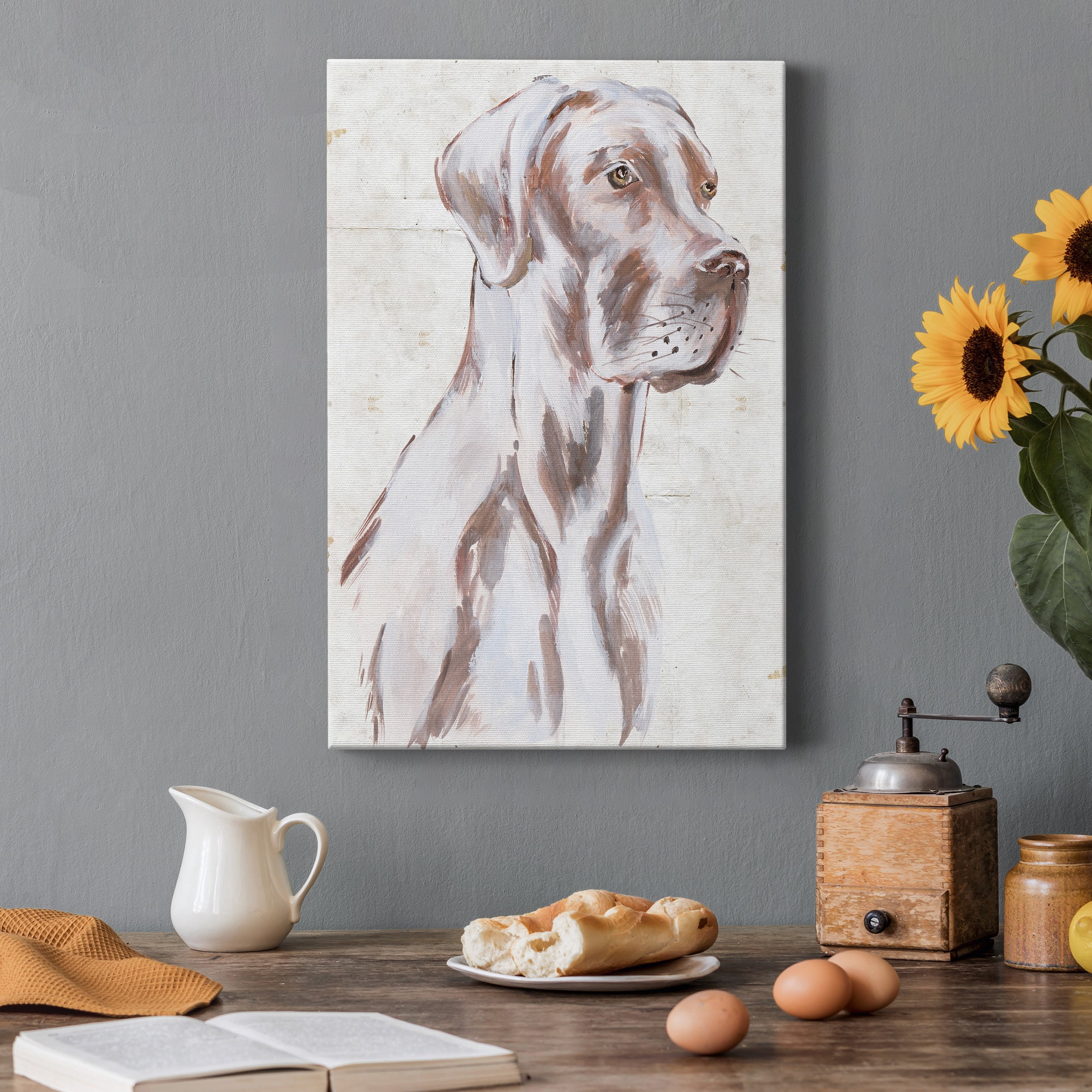 Sitting Dog IV Premium Gallery Wrapped Canvas - Ready to Hang