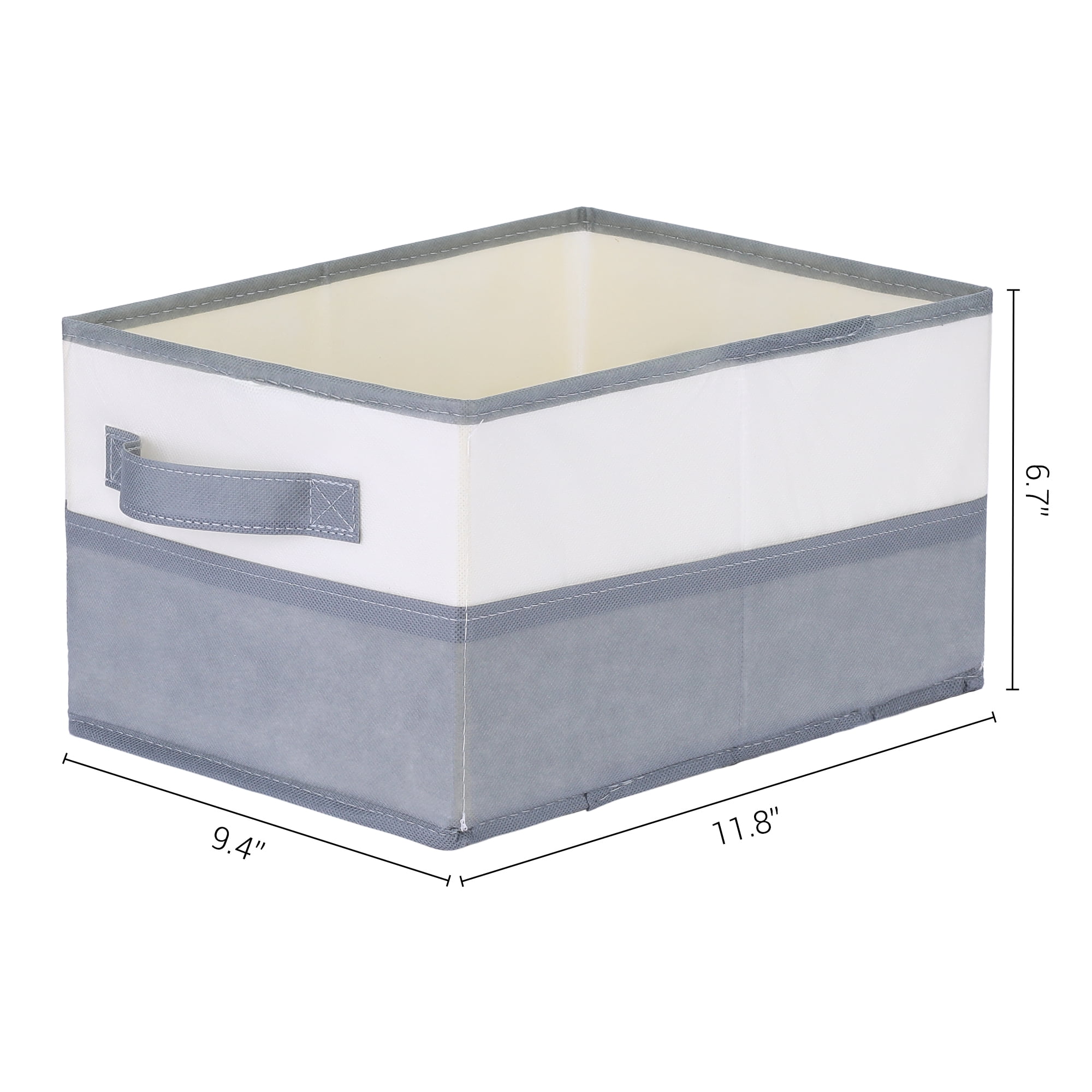 Unique Bargains Fabric Storage Cube Storage Bin Storage Basket Grey 5.7*9.5*6.7in
