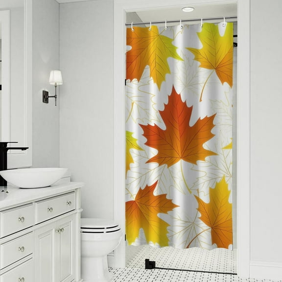 Fall Leaves Shower Curtain 36"x72" ,Bathroom Decorative Shower Curtains Set with 12 Hooks,Modern Waterproof Washable Shower Curtain