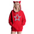 thumbnail image 4 of Sakmal Fall Winter Womens Hoodies Cute Red Tops Stars Print Fashion Hoodies with Pockets, 4 of 4