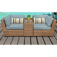 thumbnail image 3 of TK Classics Laguna Wicker 3 Piece Patio Conversation Set with Cup Table and 2 Sets of Cushion Covers, 3 of 3