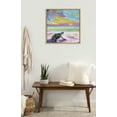 thumbnail image 5 of Kate and Laurel Sylvie Sunset Sea Turtle Framed Canvas Wall Art by Rachel Christopoulos, 22x22 Natural, Beautiful Animal Abstract Wall Décor, 5 of 6