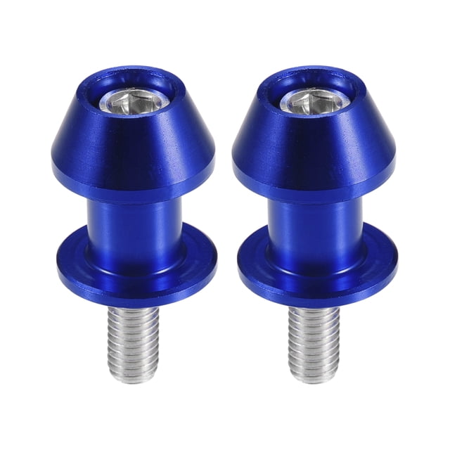 1 Par de Spools de Brazo oscilante de Motocicleta 8mm CNC Spools de Brazo oscilante Deslizadores Soporte Azul