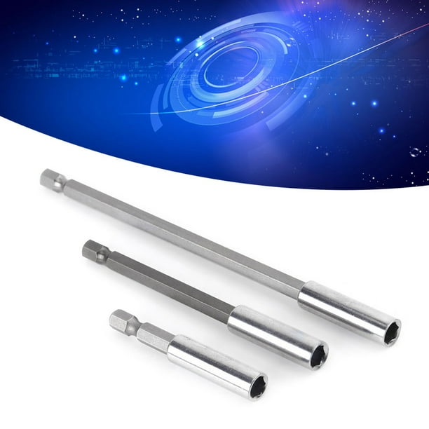 3 Piezas Taladro Eléctrico Destornillador Barra de Extensión Portabrocas Magnético Acero Duro Universal 1/4 Pulgadas Vástago Hexagonal ráspido Brocas Pequeño Portátil