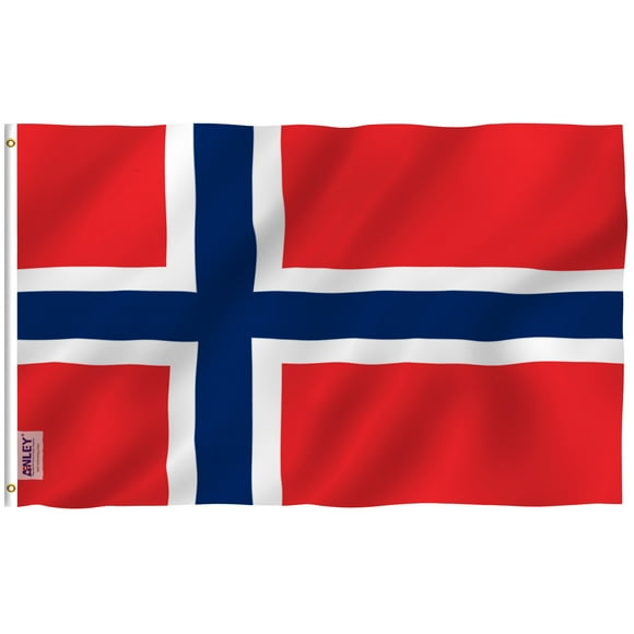 Anley [Fly Breeze 3x5 Foot Norway Flag - Vivid Color and UV Fade Resistant - Canvas Header and Double Stitched - Norwegian Nordmann National Flags Polyester with Brass Grommets 3 X 5 Ft