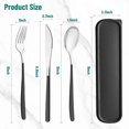 thumbnail image 2 of shiyou-Travel Utensils with Case, 4pc Reusable Utensils Set with Case, Camping Utensil Set, Portable Silverware Lunch Utensils Set for Work Camping School (Black), 2 of 4