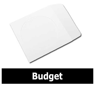 CheckOutStore 1000 Paper CD Sleeves with Window & Flap 80g