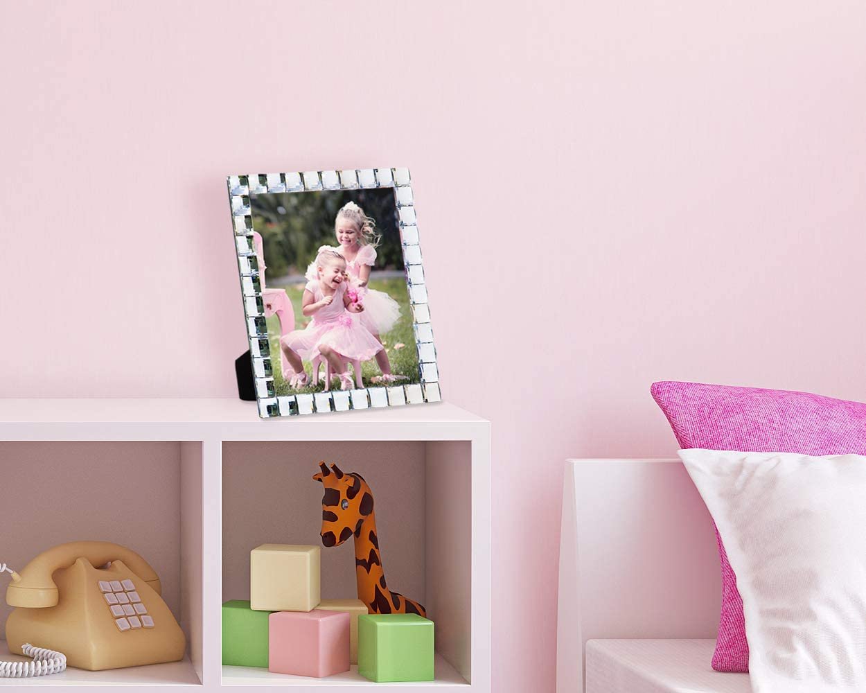 Isaac Jacobs 8x10 Clear Jewel Picture Frame for Tabletop Display