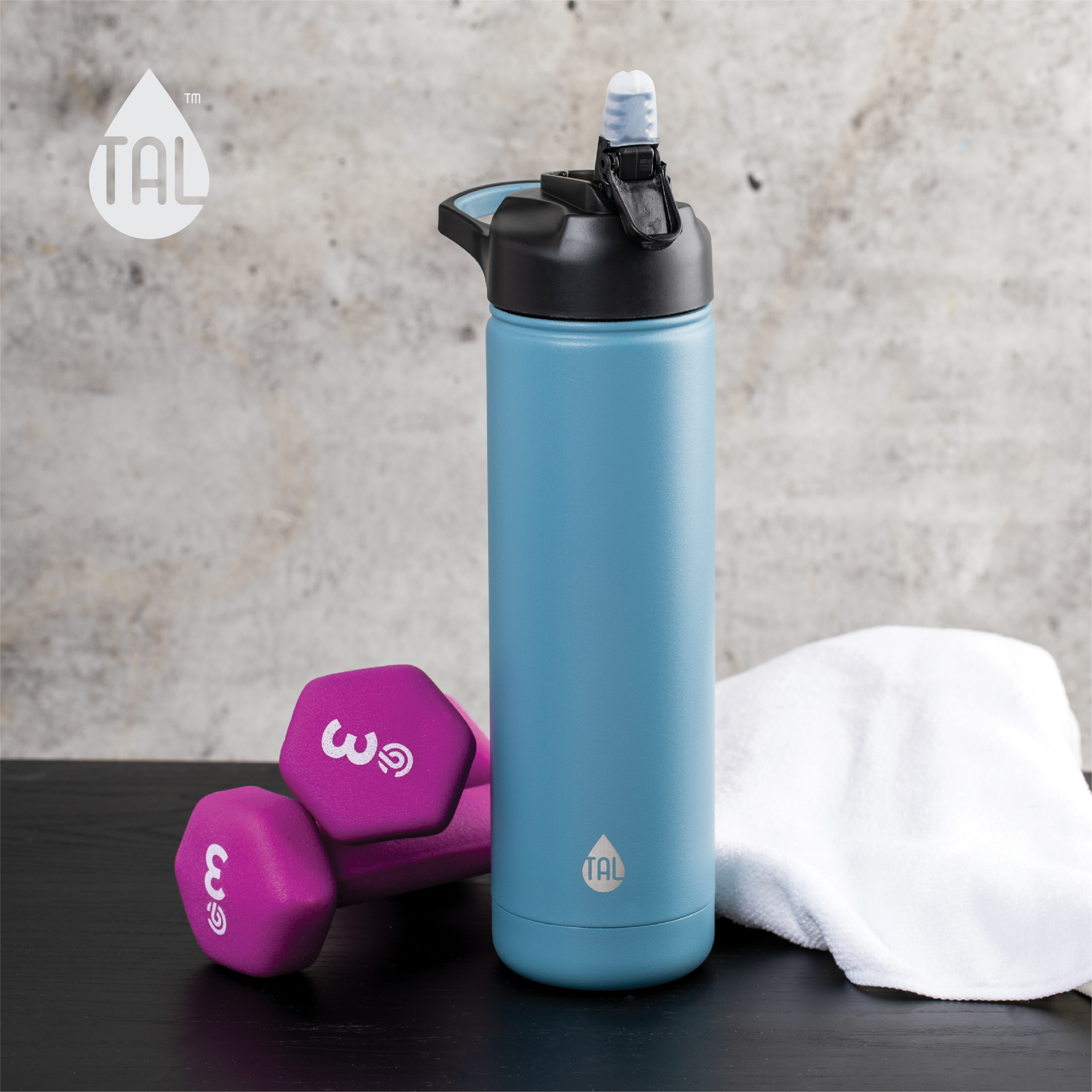 Tal 26 Ounce Black Ranger Water Bottle With Straw Replacement Lid