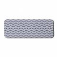 thumbnail image 1 of Chevron Computer Mouse Pad, Geometrical Zig Zag Striped Pattern on White Background Modern Art Design, Rectangle Non-Slip Rubber Mousepad Large, 31" x 12" Gaming Size, Navy Blue White, by Ambesonne, 1 of 2