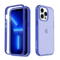 AMZER Crusta Hybrid Full Body Case for iPhone 13 Pro Max with Built-in Screen Protector - Glitter Blue