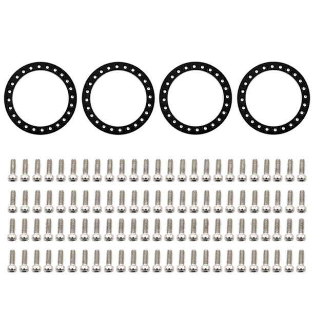 Anillo de borde de rueda RC Beadlock Rueda Llanta Anillo de repuesto 4PCS Compatible con 1/10 TRX4 SCX10 90046 90047 RC Car 1.9in Ruedas Llantas Meterk Anillo de borde de rueda