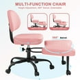 thumbnail image 4 of Lacoo Ergonomic Cross Legged Swivel Office Chair,ADHD & Meditation Chair with Retractable footrest,Adjustable Height with Back Support,PU Leather,Pink, 4 of 7