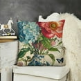 thumbnail image 2 of YINGXI  Spring Summer Flower Decorative Throw Pillow Covers, Watercolor Poppy Hydrangea Floral Porch Patio Outdoor Home Decor, Butterfly Seasonal Couch Cushion Case 22x22in, 2 of 5