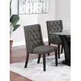 thumbnail image 6 of Ash Black Polyfiber 2pcs Side Chairs Plush Tufted Wingback Design Modern Dining Room Upholstered Chair, 6 of 9