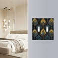 thumbnail image 4 of Yayeee Toggle Light Switch Wall Plate 3-Gang 6.37"x4.48" Decorative Outlet Cover, Navy Blue Art Pattern, 4 of 7