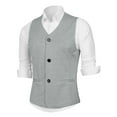 thumbnail image 2 of Lars Amadeus Men's V Neck Sleeveless Two Pockets Button Down Vests, 2 of 6