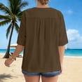 thumbnail image 5 of Lenago Womens T-shirt 1/2 Sleeve Crew Neck Summer Shirt Lightweight Breathable Solid Color Plus Size Tops Summer Holiday Casual Essentials Beach Fashion, 5 of 10