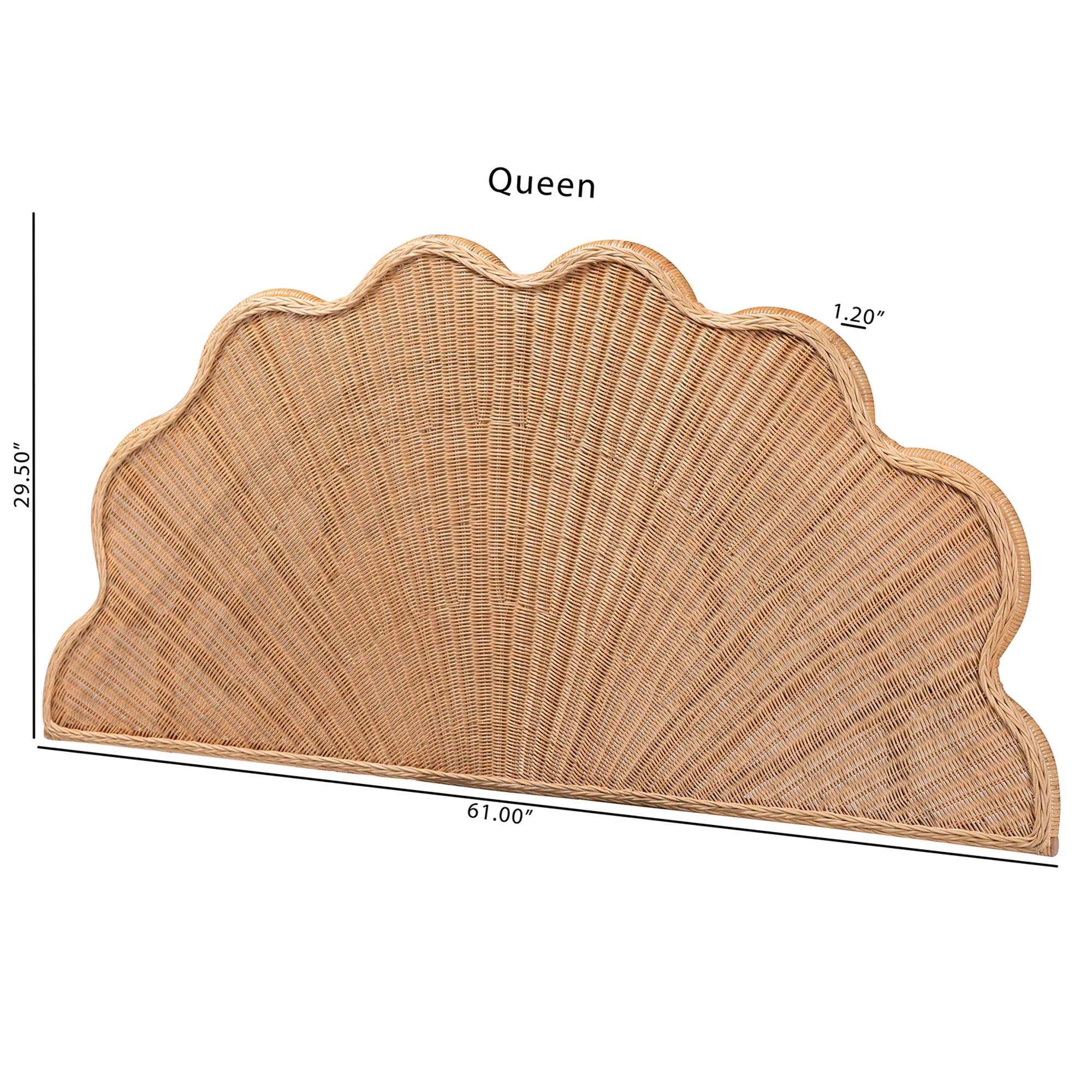 bali & pari Callias Boho Wall-Mounted Headboard, Queen, Natural Brown