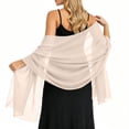 thumbnail image 5 of Women Sheer Chiffon Shawl Wrap Lightweight Scarf Elegant Evening Cover Up Soft Breathable Long Scarf for Dress Formal Party Wedding Beach Sunscreen Wrap Fashion Accessory Gift Idea, 5 of 8