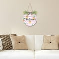 thumbnail image 6 of SKYSONIC Summer Pineapples Welcome Sign Front Door Decor Round Door Hanging Sign Porch Decorations for Farmhouse Summer Holiday Fall Halloween Christmas - 12x12 inch, 6 of 7