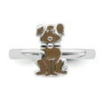 thumbnail image 4 of 925 Sterling Silver Stackable Expressions Brown Enameled Dog Ring Size: 8; for Adults and Teens; for Women and Men, 4 of 5
