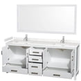 thumbnail image 2 of Wyndham Collection Sheffield 80" Mirror Wood Double Bathroom Vanity in White, 2 of 4