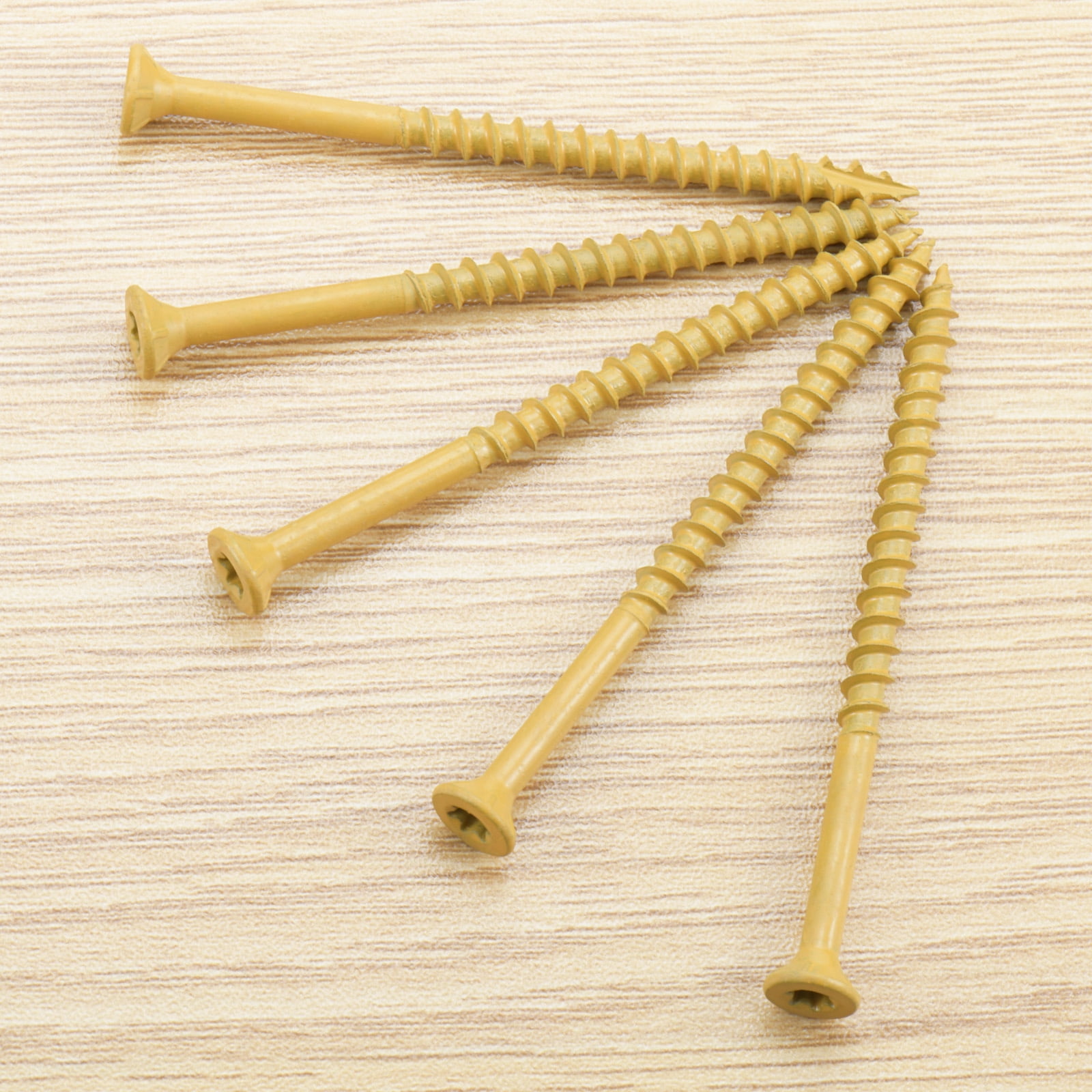 #10 x 3 in. Tan Star Flat Head Deck Screws, Exterior Wood Screws, 4.5 lb Box (350-Pieces)