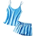 thumbnail image 2 of Women's Pajamas Set Sexy Satin Silk Camisole Sleepwear Lingerie Cami Shorts Set Nightwear Gift, 2 of 5