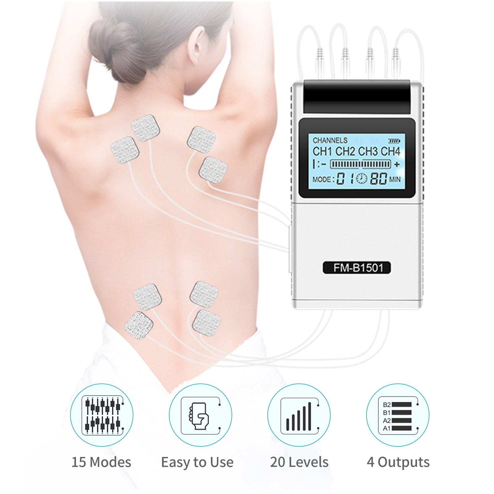 TENS 7000 4 channel 15 modes pain relief tens unit home use