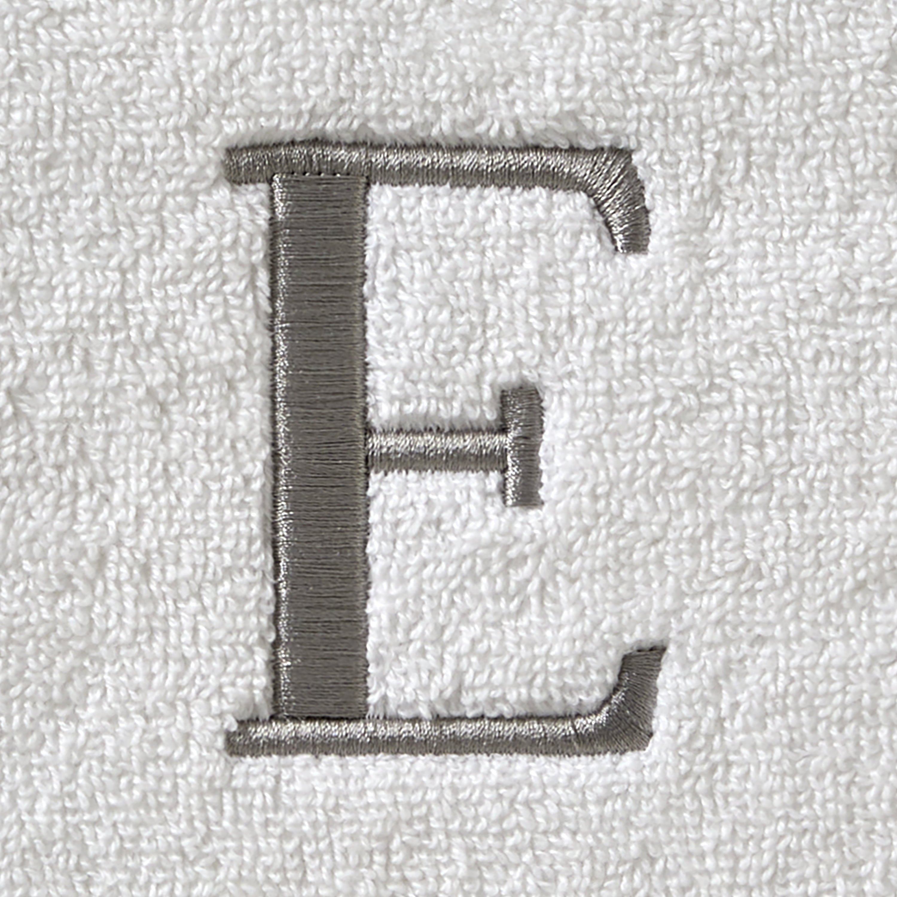 SKL Home Casual Monogram Hand Towel (2-Pack), "E", White