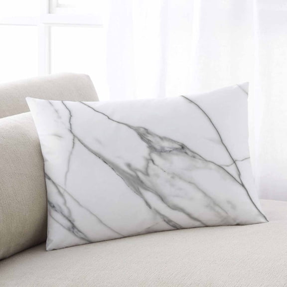 Marble White Oversized Pillow Covers, Ombre Grey Modern Minimalist Soft Breathable Throw Pillow Cases with Invisible Zipper, Decorative Pillowcase Pillows Protectors for Sofa Bed Couch 24"x36"