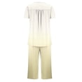 thumbnail image 5 of Frostluinai Gradient Pajama Sets for Women 2 Piece Short Sleeve Hide Belly Henley Shirts with Capri Pants Soft Comfy Sleepwear Loungewear, 5 of 5