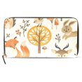 thumbnail image 1 of Women's Wallet Squirrel Rabbit Owl Printed Leather Wallet Card Cases Money Organizers Purse Zip Handbag, 1 of 6