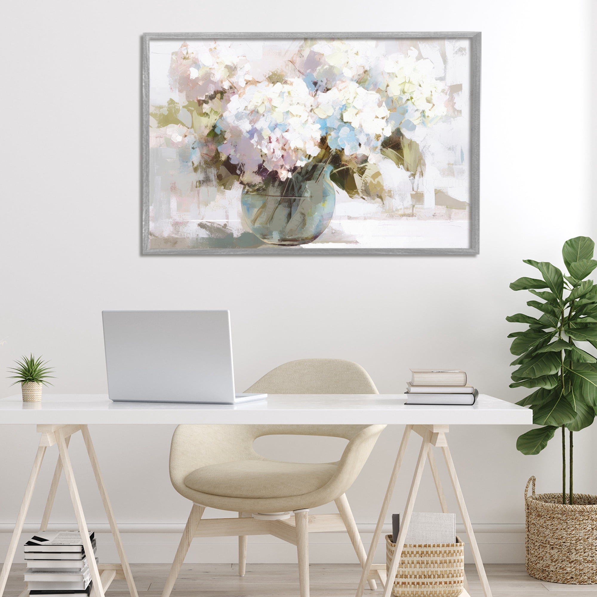 Stupell Industries Blushing Bride Garden Flowers Gray Framed Giclee Art, design by Tina LeCour