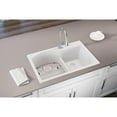 thumbnail image 2 of Elkay Quartz Classic 33" x 22" x 10", Offset 60/40 Double Bowl Drop-in Sink with Aqua Divide, White, 2 of 2