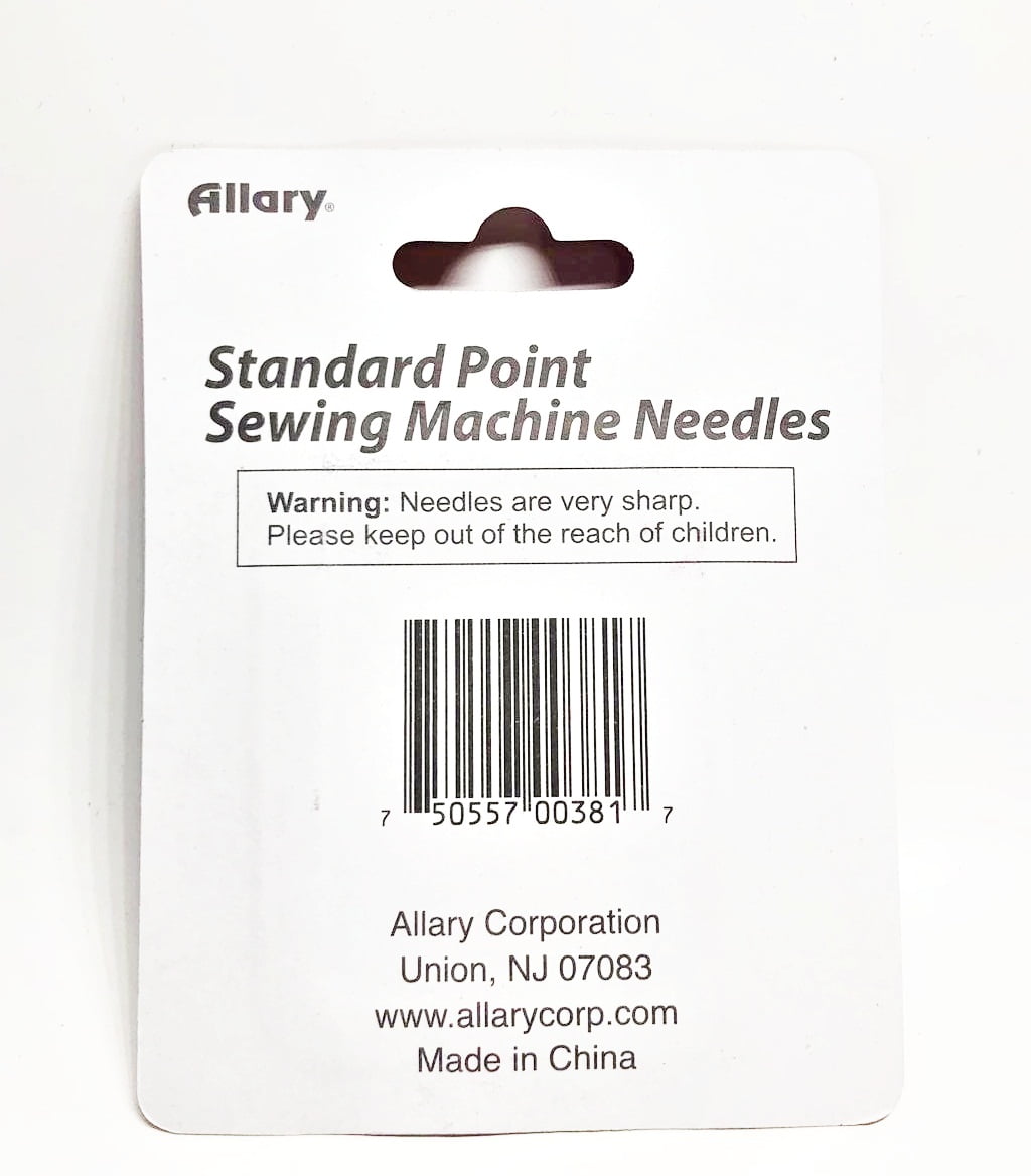 (4 pack) Allary 5 Standard Point Sewing Machine Needles
