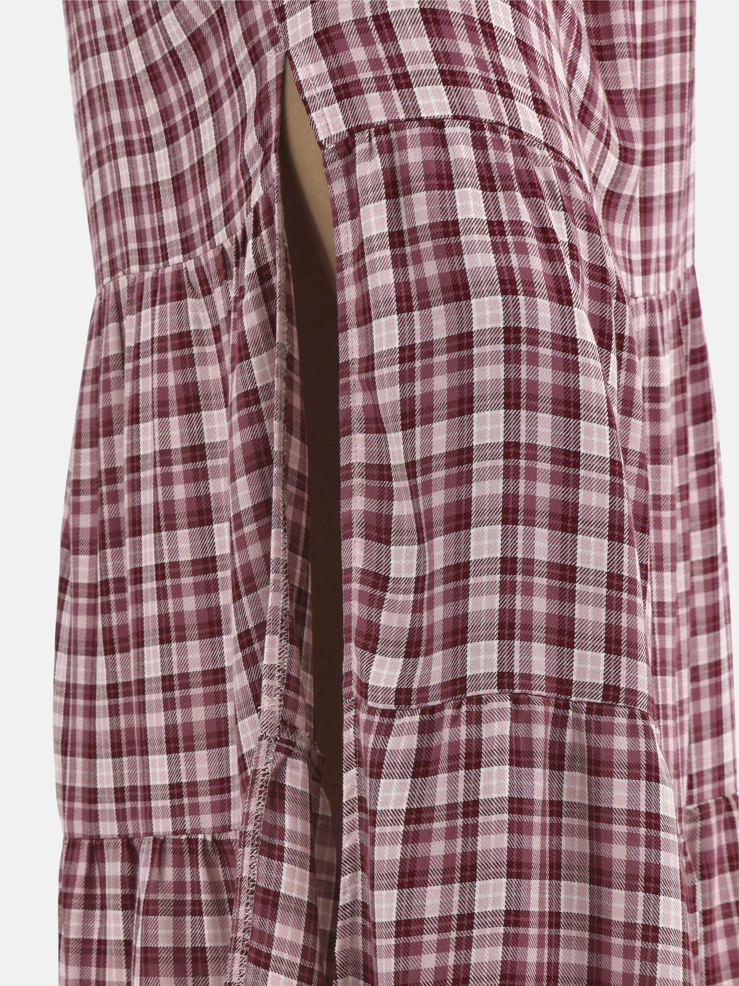 No Boundaries Woven Plaid Tiered Maxi Skirt, Women's