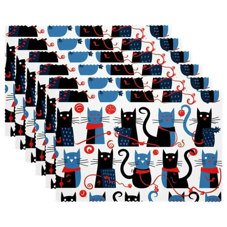 

Placemats Set of 1 Washable Place Mats for Dining Table Cartoon Black Dog Dachshund
