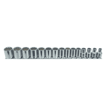 K-Tool 27501 15-pc 3/8" Drive 12-Point Shallow Metric Socket Set