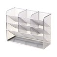thumbnail image 2 of Baohd Pencil Holder Desktop Pen Storage Rack Stainless Steel Stationery Organizer Type A Silver 1Set, 2 of 6