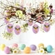 thumbnail image 4 of Adornos de huevos de Pascua, accesorios de espuma para huevos de Pascua, 13x10cm, blanco, rosa, amarillo y morado, decoración para árbol colgante. Decoración de centro de mesa de primavera para fiesta, 4 of 6