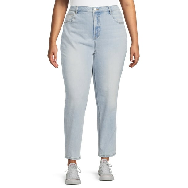 Terra & Sky Women's Plus Size Curvy Straight Leg Jeans - Walmart.com