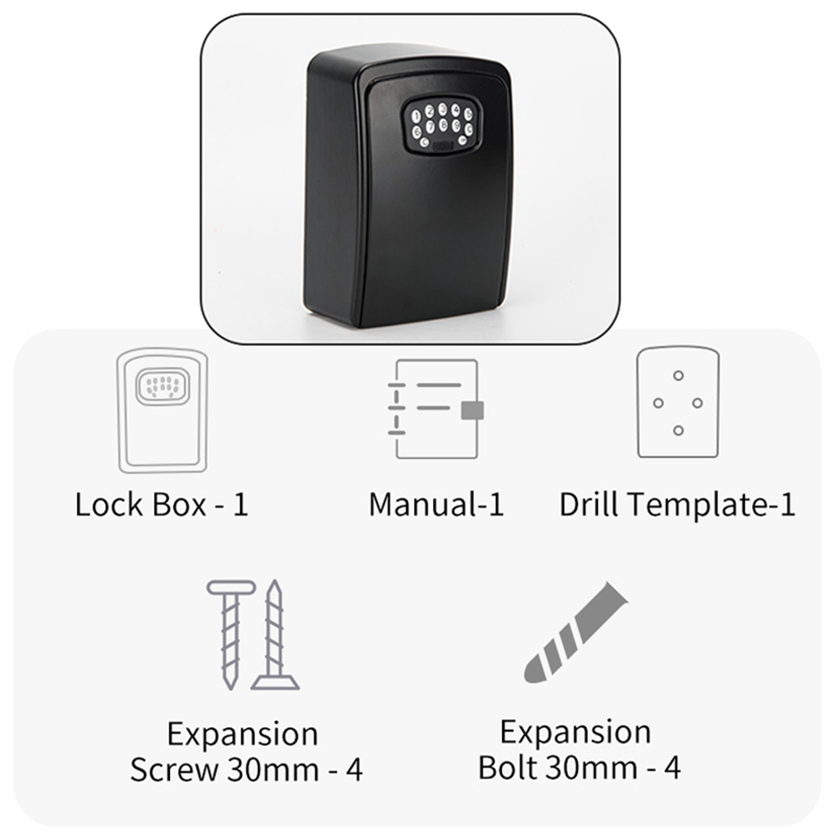 TUYA Smart Key Box Bluetooth Storage Lock Box Smart Life App Wall Mount Security Anti-Theft Lockbox-Fingerprint