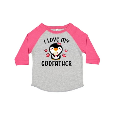 

Inktastic I Love My Godfather with Cute Penguin and Hearts Girls Toddler T-Shirt