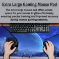 thumbnail image 4 of Big Mouse Pad Blue, Large Mousepad Office Desk Mat, Desktop Mouse Pad Non-Slip Rubber Base Waterproof with Stitched Edges, 35.4 X 15.4 inch for Work/Game/Office/Home Snowy Moon and Earth, 4 of 6
